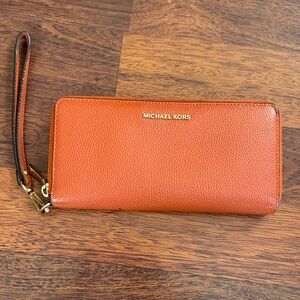 Michael Kors Burnt Orange Wristlet